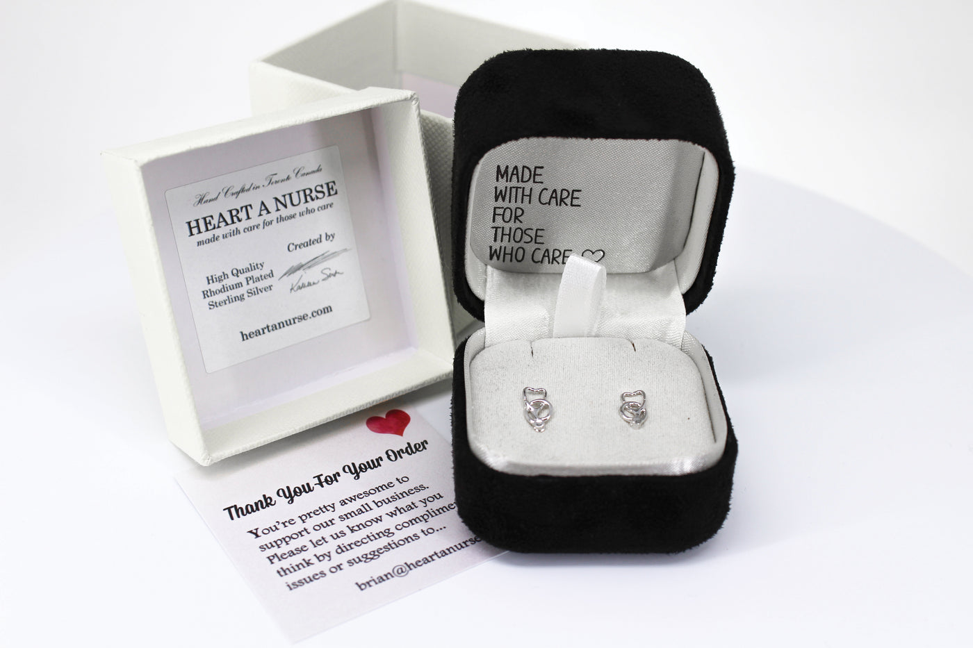 Mini Stethoscope Stud Earrings in Sterling Silver