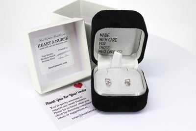 Mini Stethoscope Stud Earrings in Sterling Silver