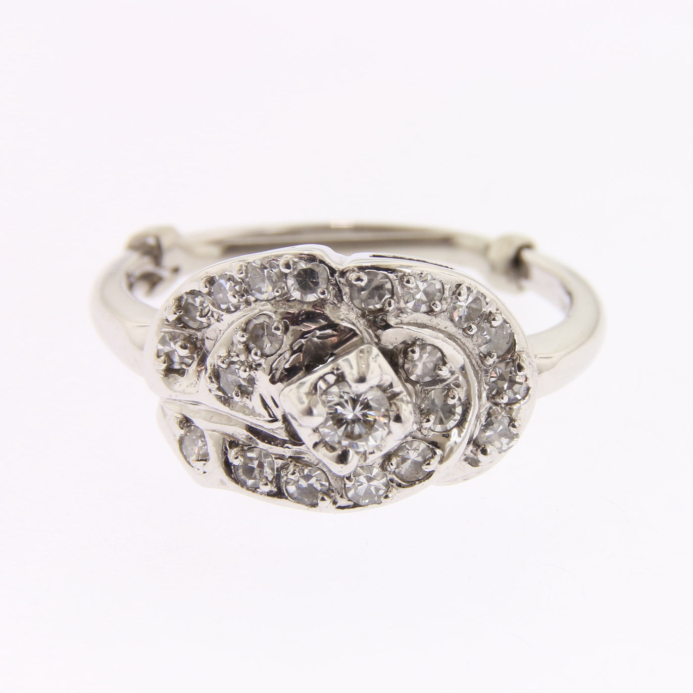 Diamond Swirl Cluster Ring