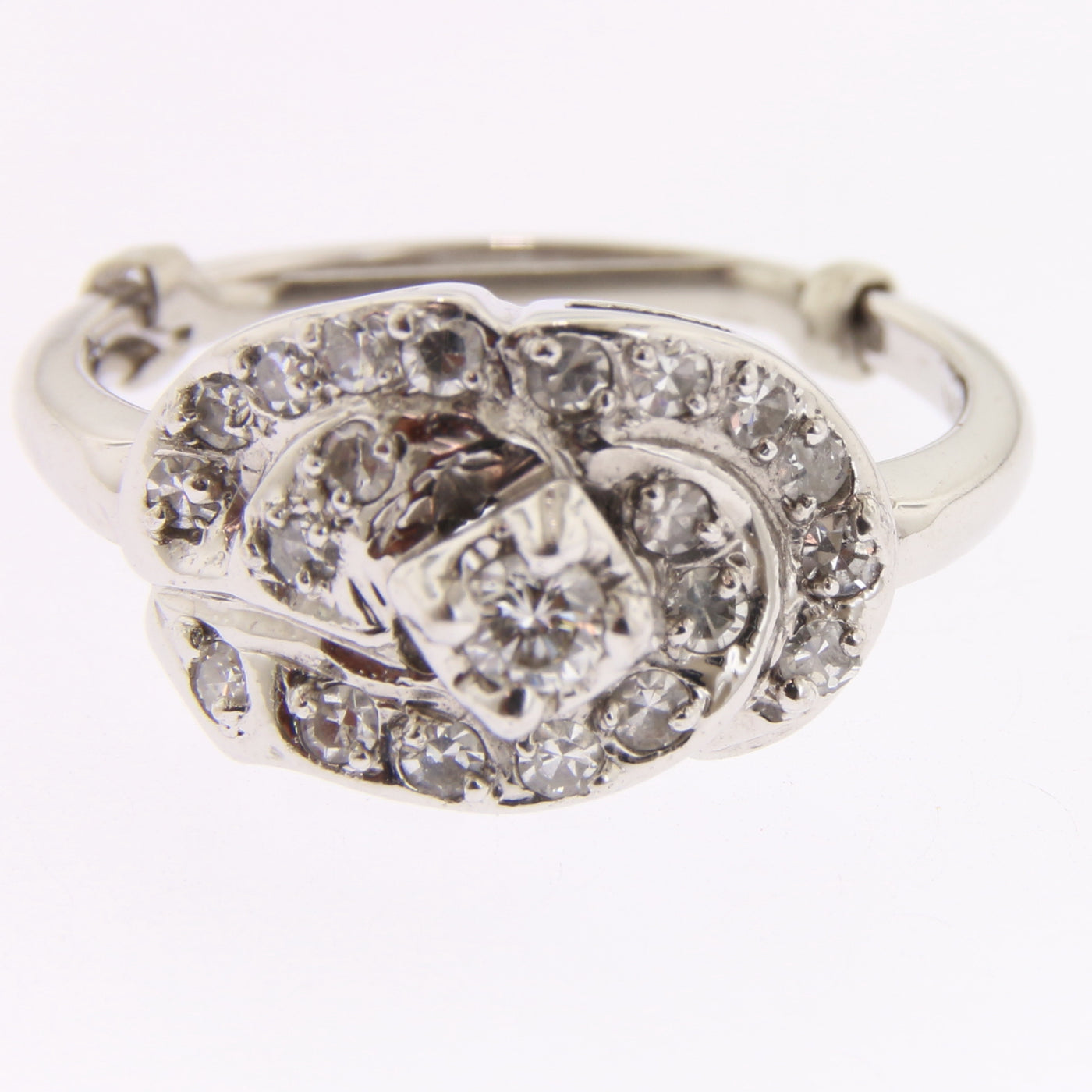 Diamond Swirl Cluster Ring