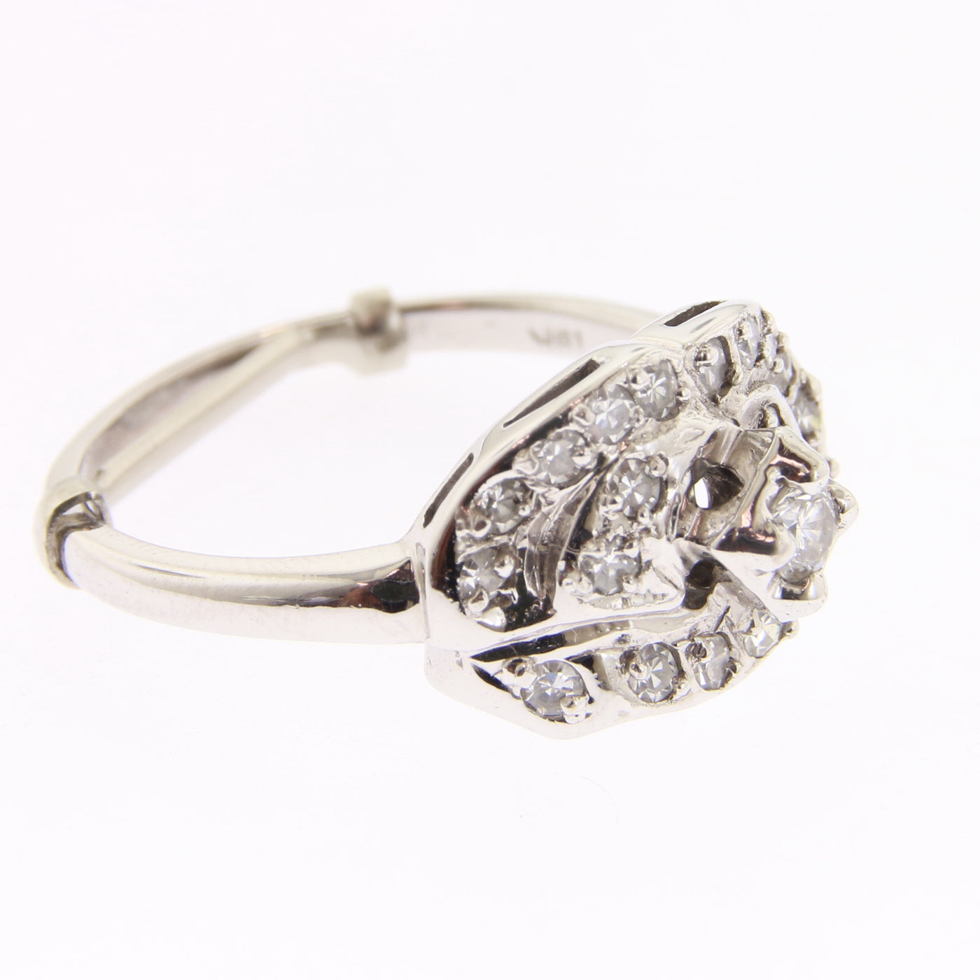 Diamond Swirl Cluster Ring