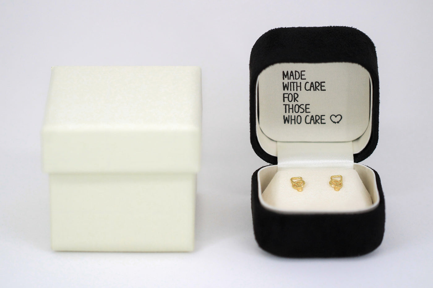 Mini Stethoscope Stud Earrings - Yellow Gold Plated Sterling Silver