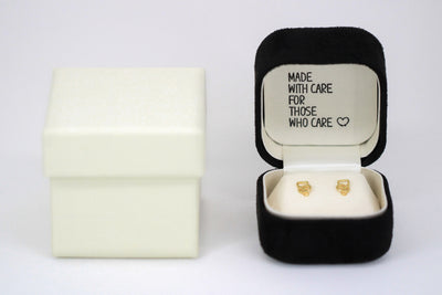 Mini Stethoscope Stud Earrings - Yellow Gold Plated Sterling Silver