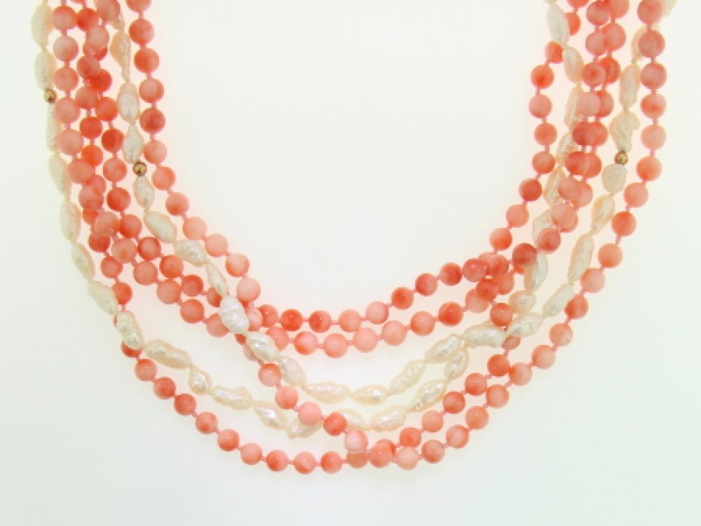 Coral & Freshwater Pearl Necklace